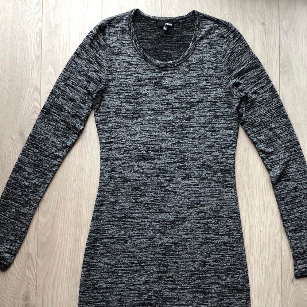 Wilfred Free Long Sleeve Marled Cotton Midi Dress